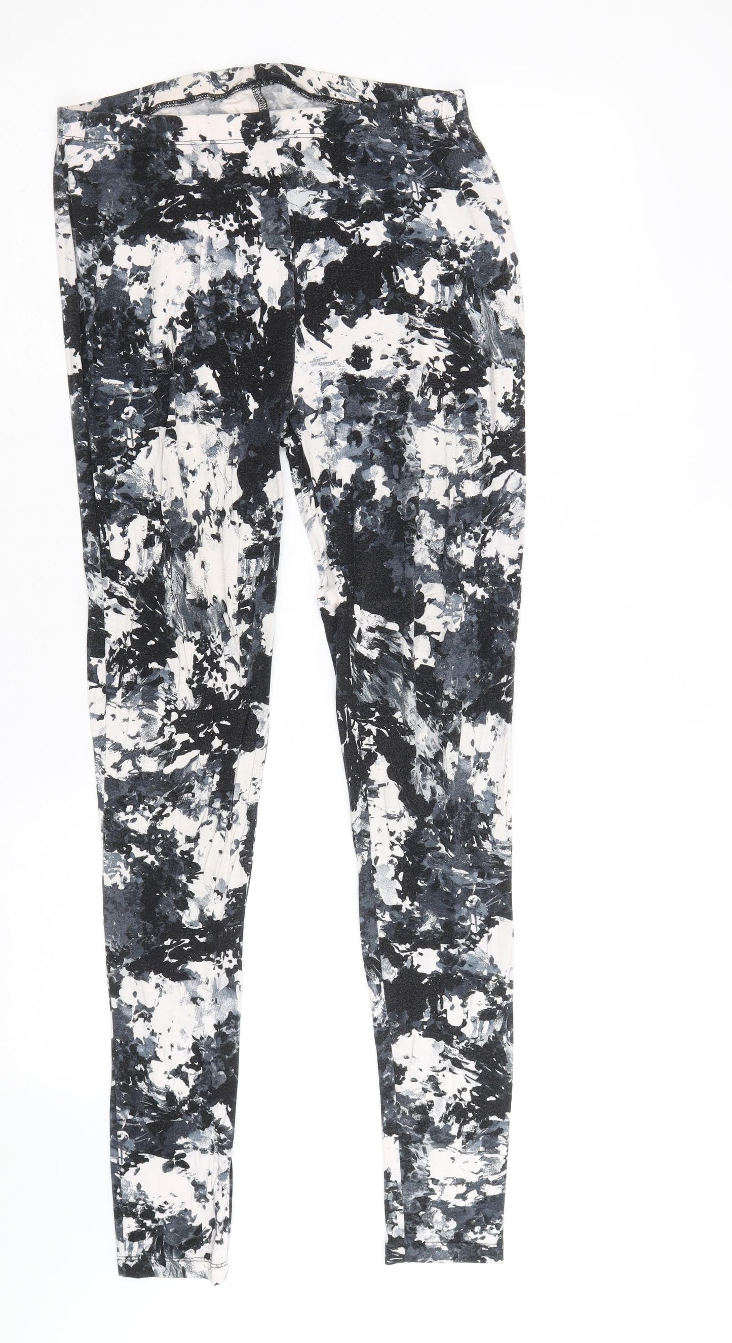 Papaya Womens Grey Geometric Viscose Jogger Leggings Size 14