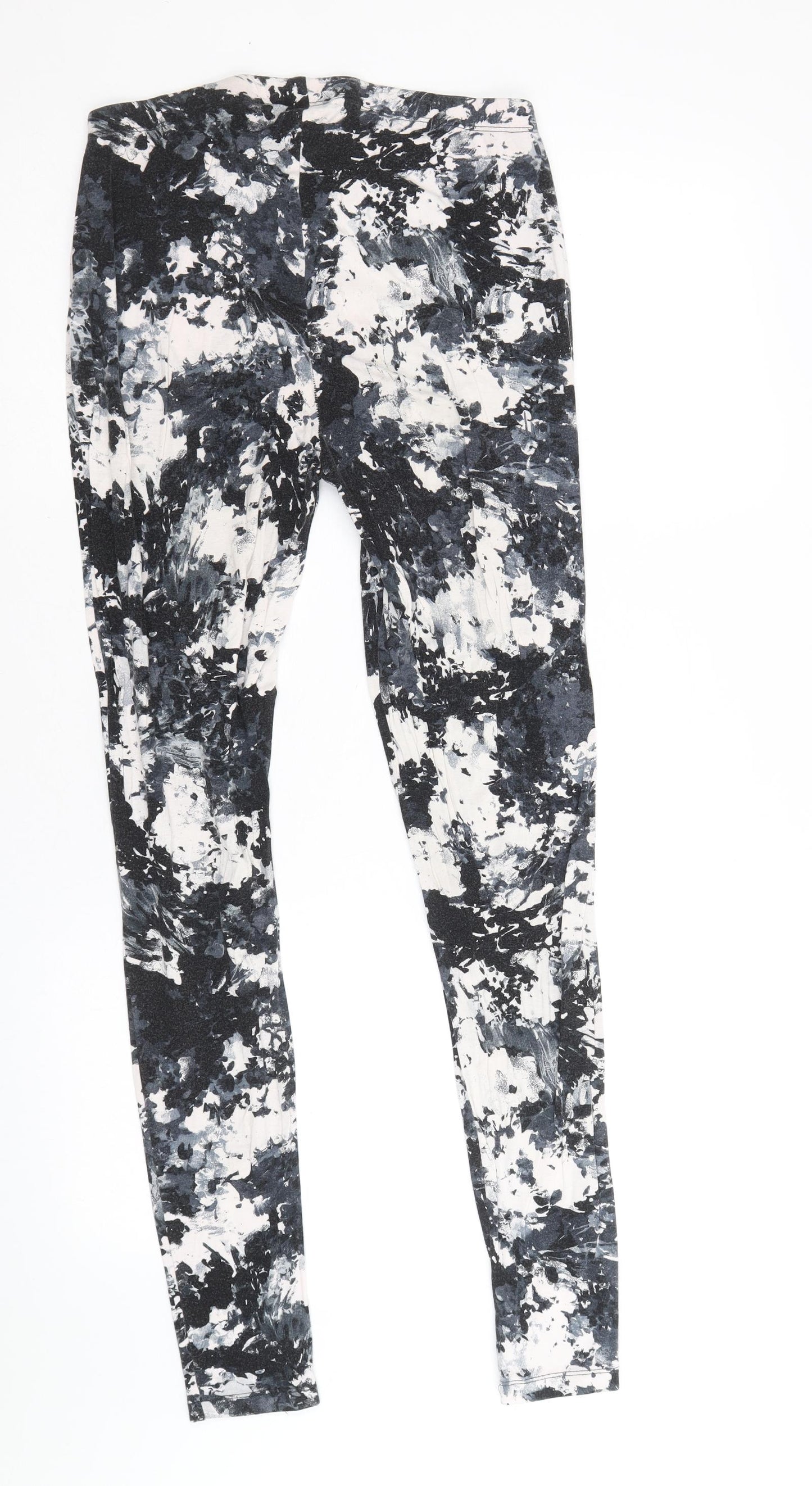 Papaya Womens Grey Geometric Viscose Jogger Leggings Size 14