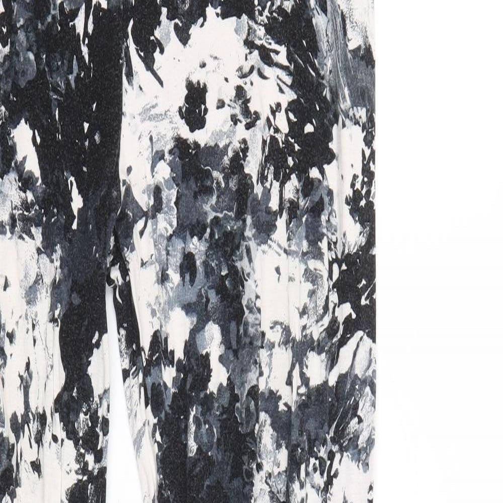 Papaya Womens Grey Geometric Viscose Jogger Leggings Size 14