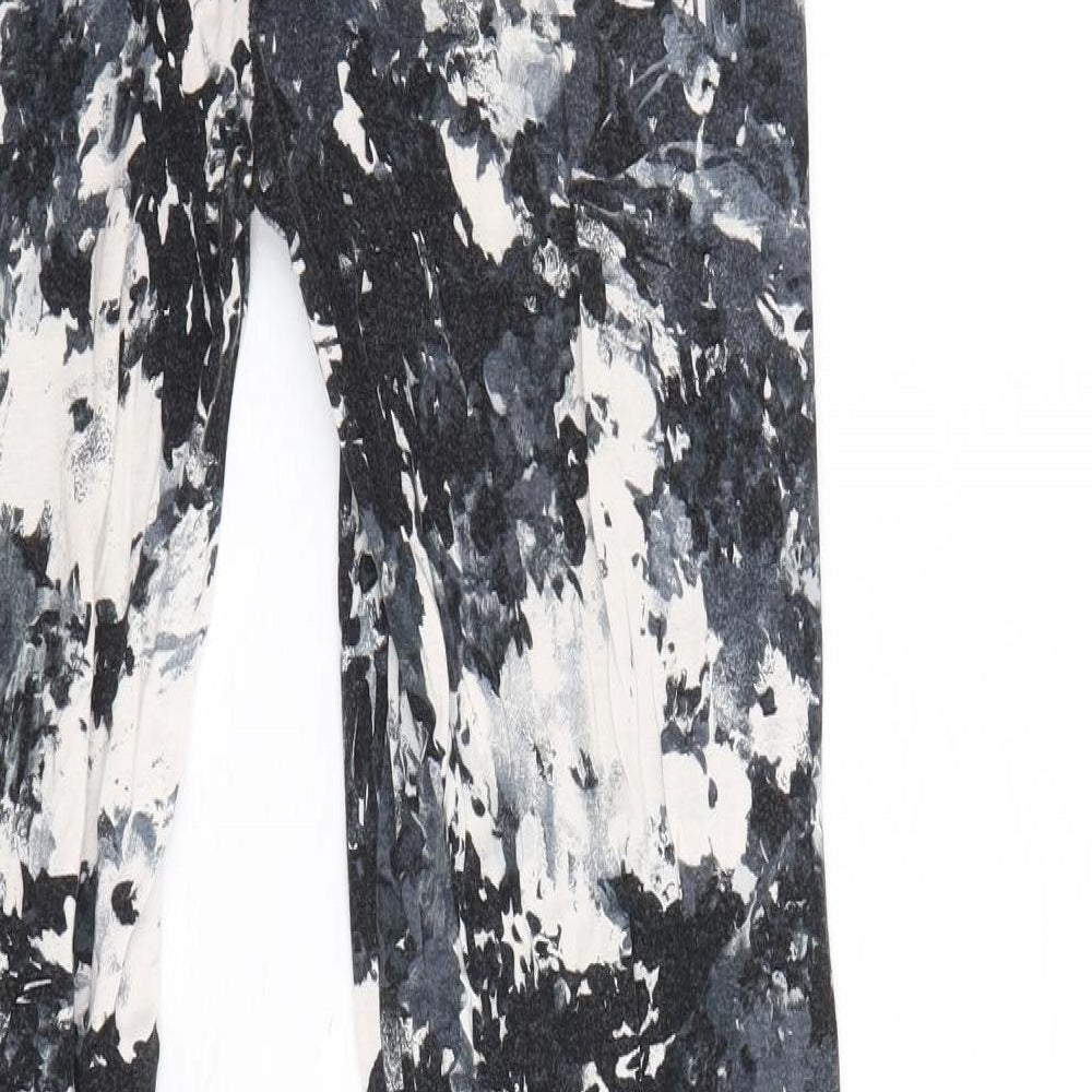 Papaya Womens Grey Geometric Viscose Jogger Leggings Size 14
