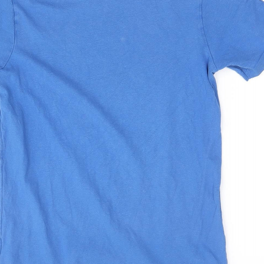 Bench Boys Blue 100% Cotton Basic T-Shirt Size 11-12 Years Round Neck Pullover - Bench.