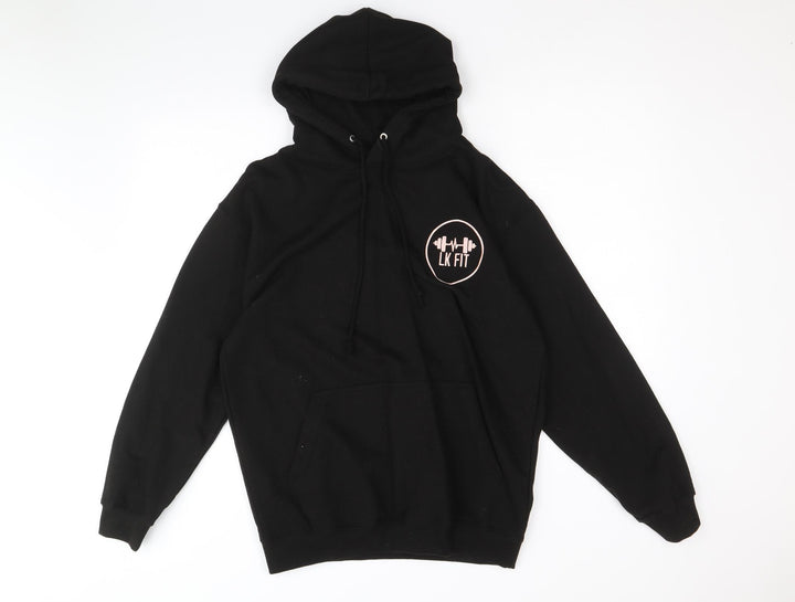 Just Hoods Womens Black Cotton Pullover Hoodie Size M Pullover