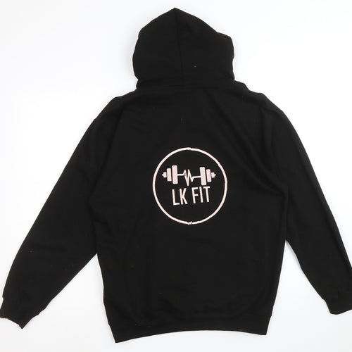 Just Hoods Womens Black Cotton Pullover Hoodie Size M Pullover