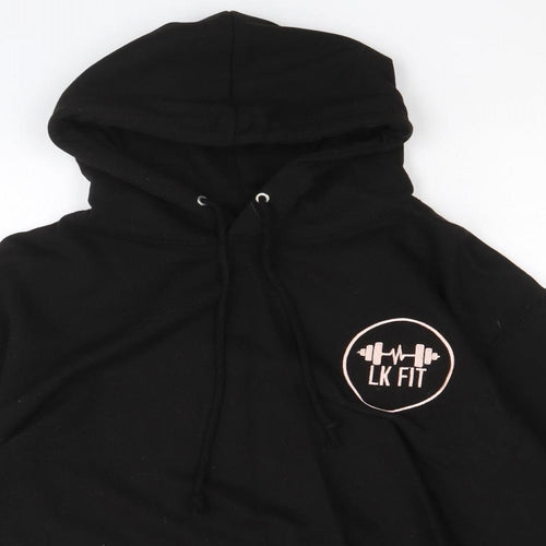 Just Hoods Womens Black Cotton Pullover Hoodie Size M Pullover