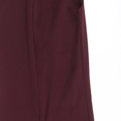 New Look Womens Purple Polyester Bodycon Size 6 Round Neck Zip