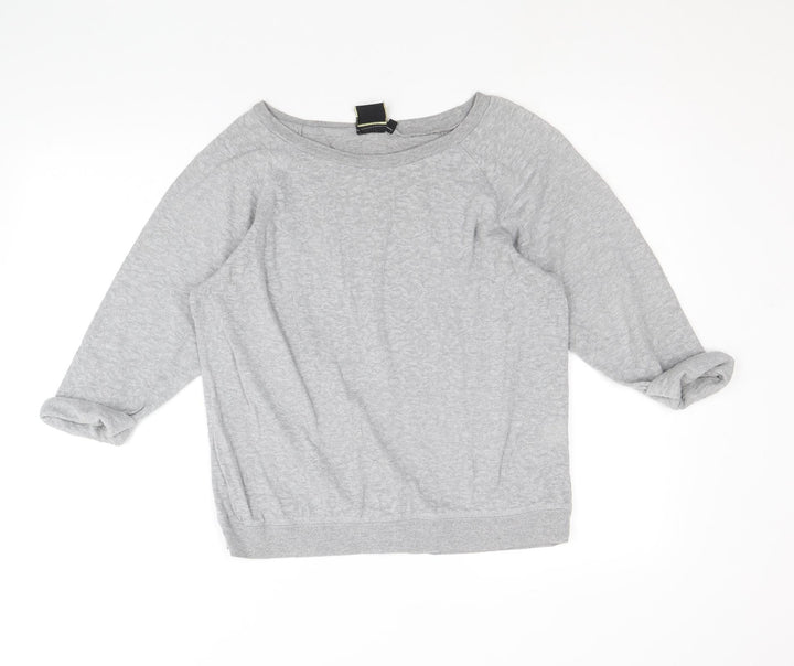 Golddigga Womens Grey Round Neck Cotton Pullover Jumper Size 14
