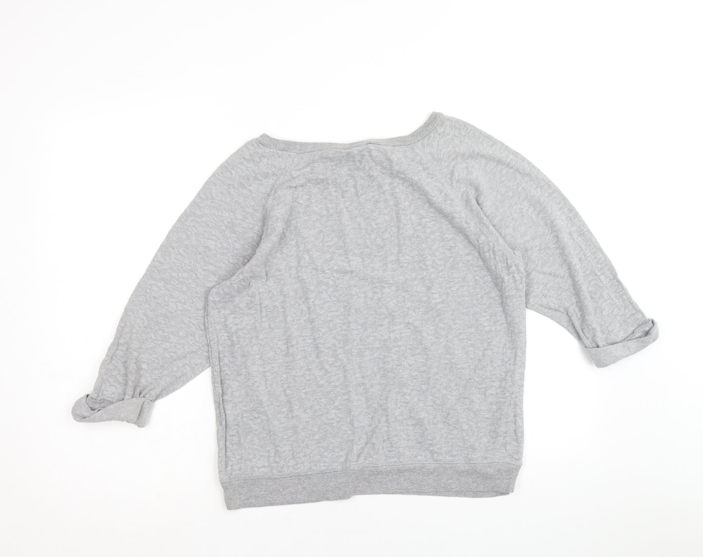 Golddigga Womens Grey Round Neck Cotton Pullover Jumper Size 14