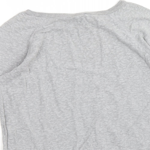 Golddigga Womens Grey Round Neck Cotton Pullover Jumper Size 14