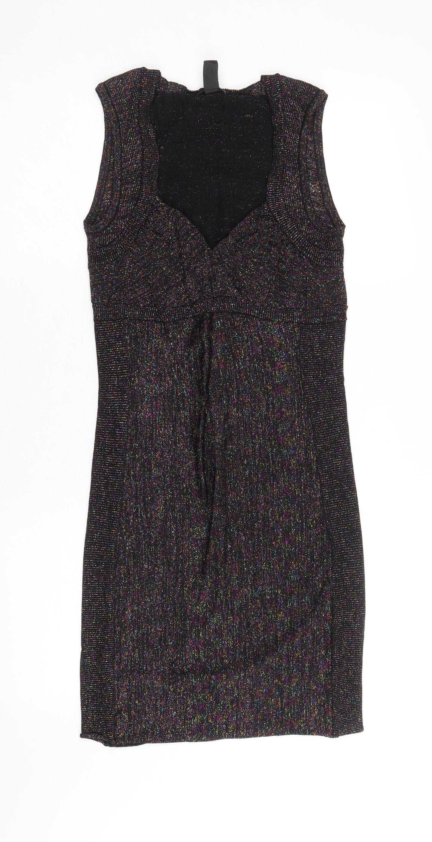 H&M Womens Black Viscose Bodycon Size M Sweetheart Pullover