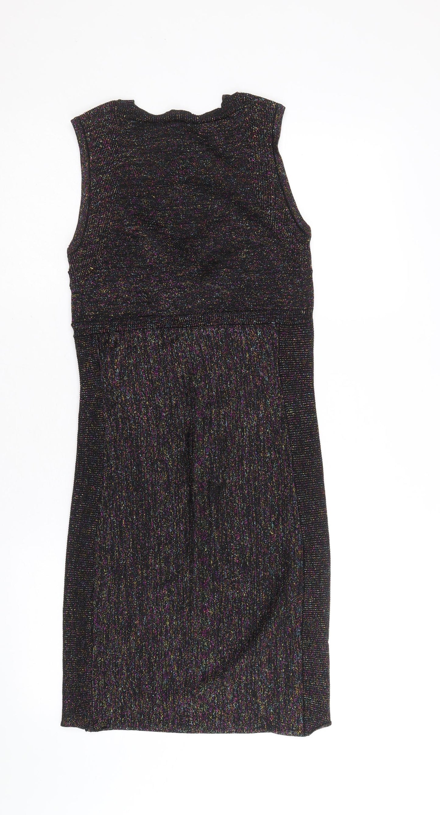 H&M Womens Black Viscose Bodycon Size M Sweetheart Pullover