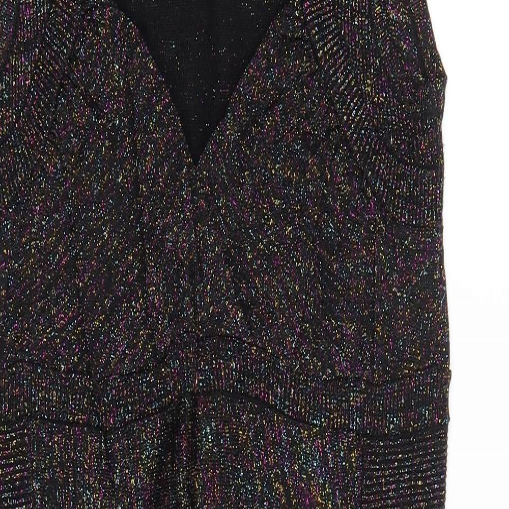 H&M Womens Black Viscose Bodycon Size M Sweetheart Pullover