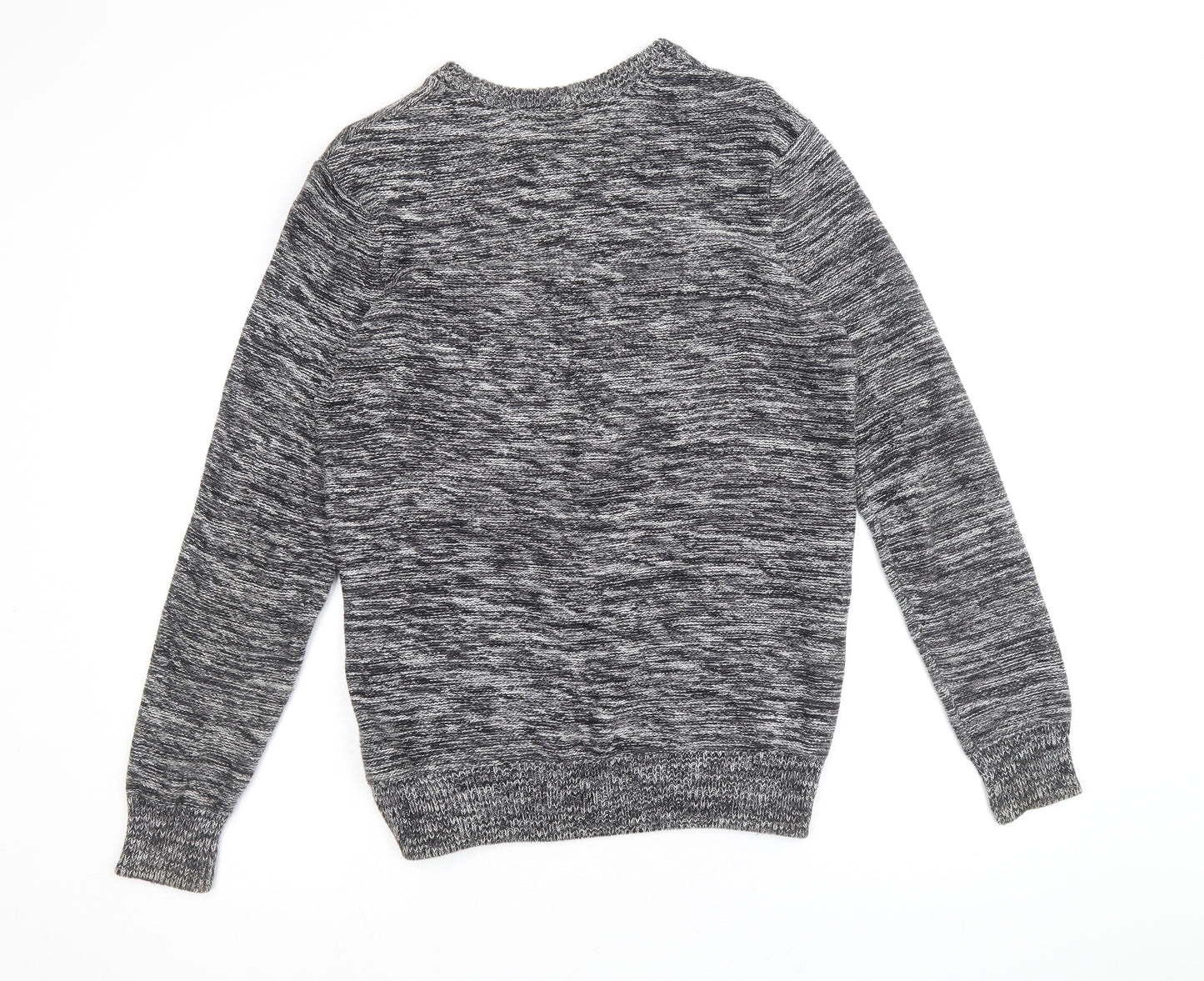 Divided by H&M Mens Black Round Neck Cotton Pullover Jumper Size M Long Sleeve
