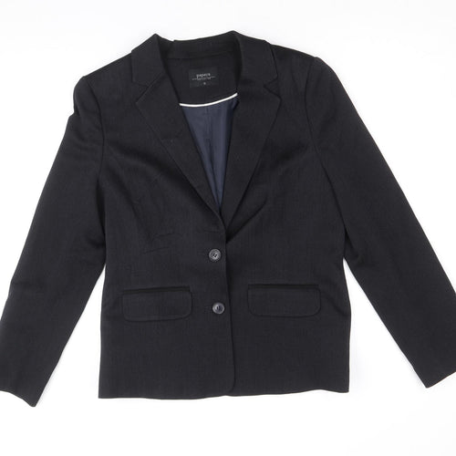 Papaya Womens Blue Polyester Jacket Blazer Size 12