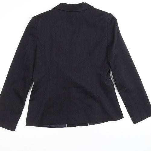 Papaya Womens Blue Polyester Jacket Blazer Size 12