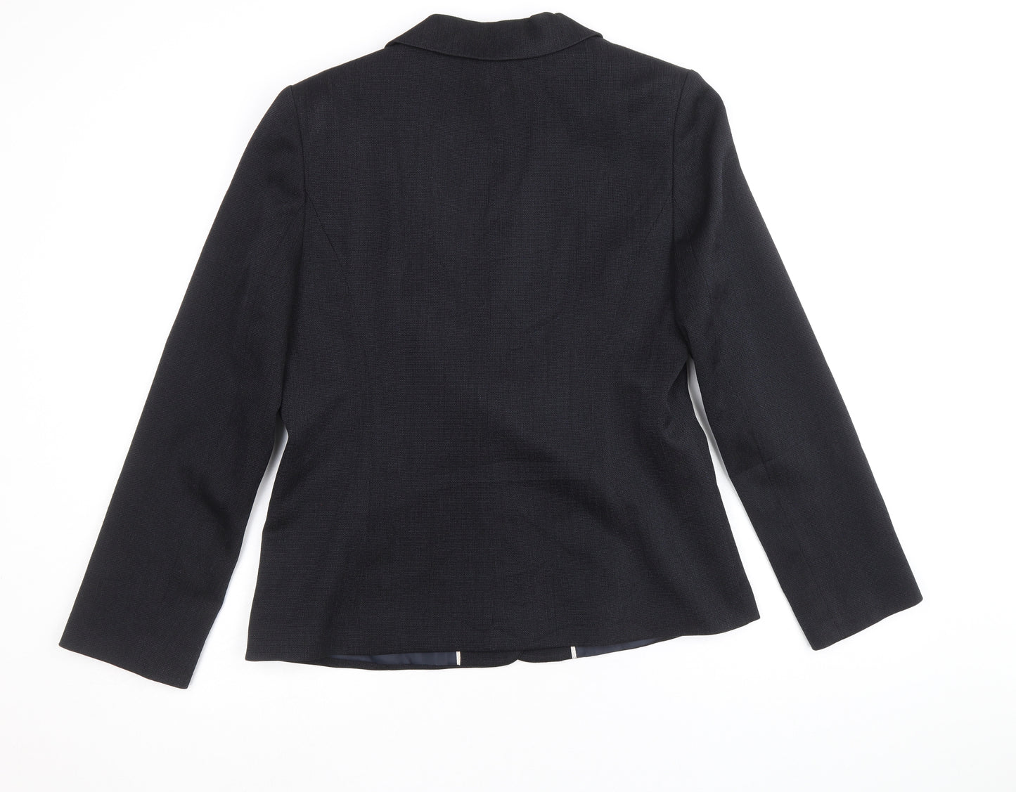 Papaya Womens Blue Polyester Jacket Blazer Size 12