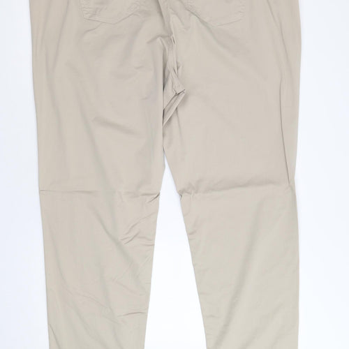 Elena Miro Womens Brown Cotton Trousers Size 26 Regular Zip
