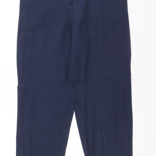 Sisley Womens Blue Viscose Trousers Size 8 Regular Zip