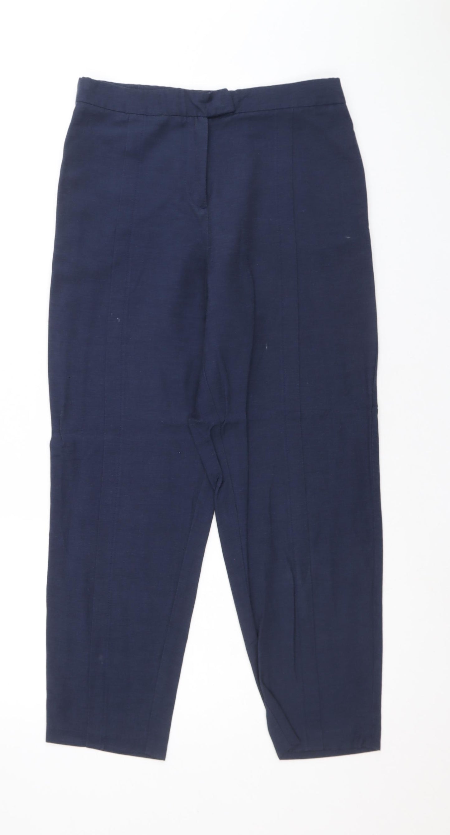 Sisley Womens Blue Viscose Trousers Size 8 Regular Zip