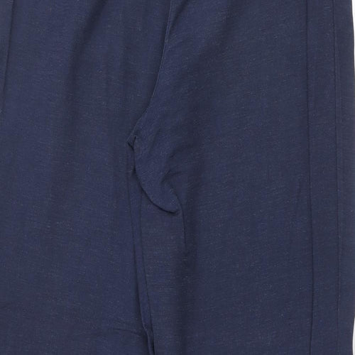 Sisley Womens Blue Viscose Trousers Size 8 Regular Zip