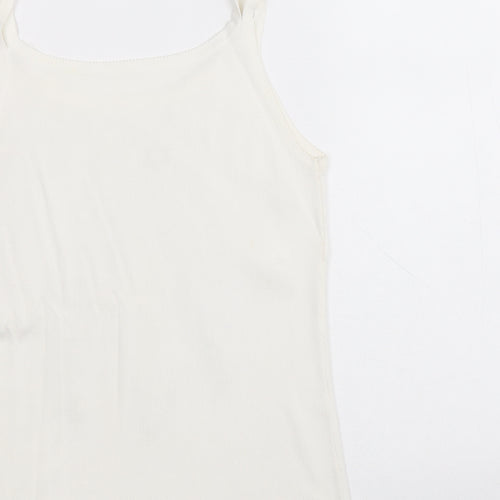 Preworn Womens White Polyamide Basic Tank Size 6 Round Neck