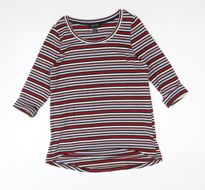 New Look Womens Multicoloured Scoop Neck Striped Polyester Pullover Jumper Size 12