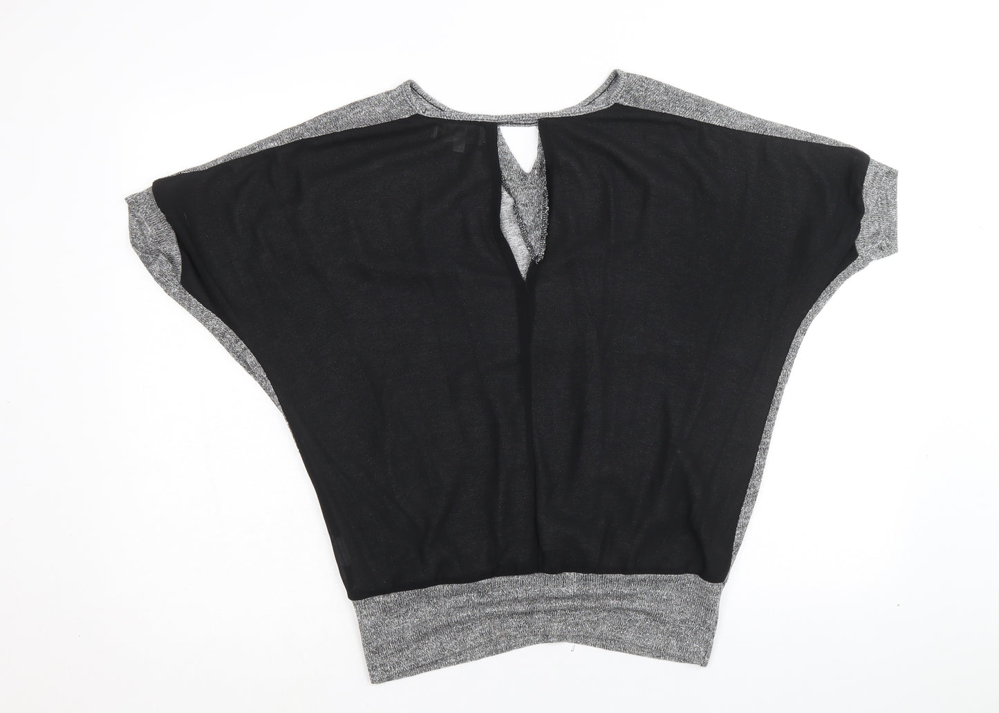 Voulez-Vous Womens Silver Round Neck Polyester Pullover Jumper Size M