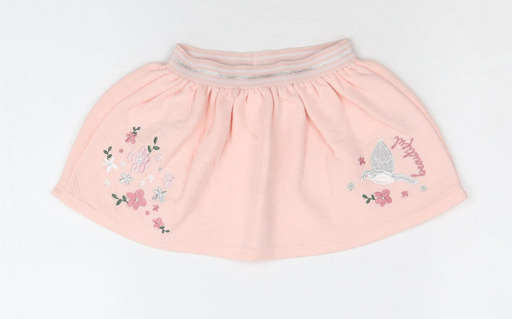 SoCute Girls Pink Cotton Skater Skirt Size 9-12 Months Pull On