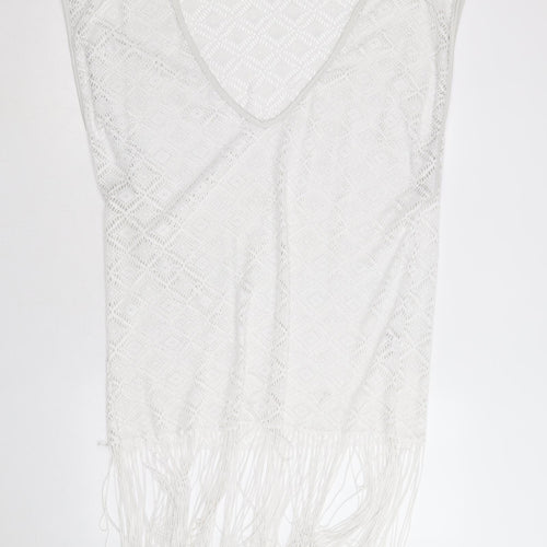 Boutique Womens White Polyester Cover Up Size S - Beach cover up