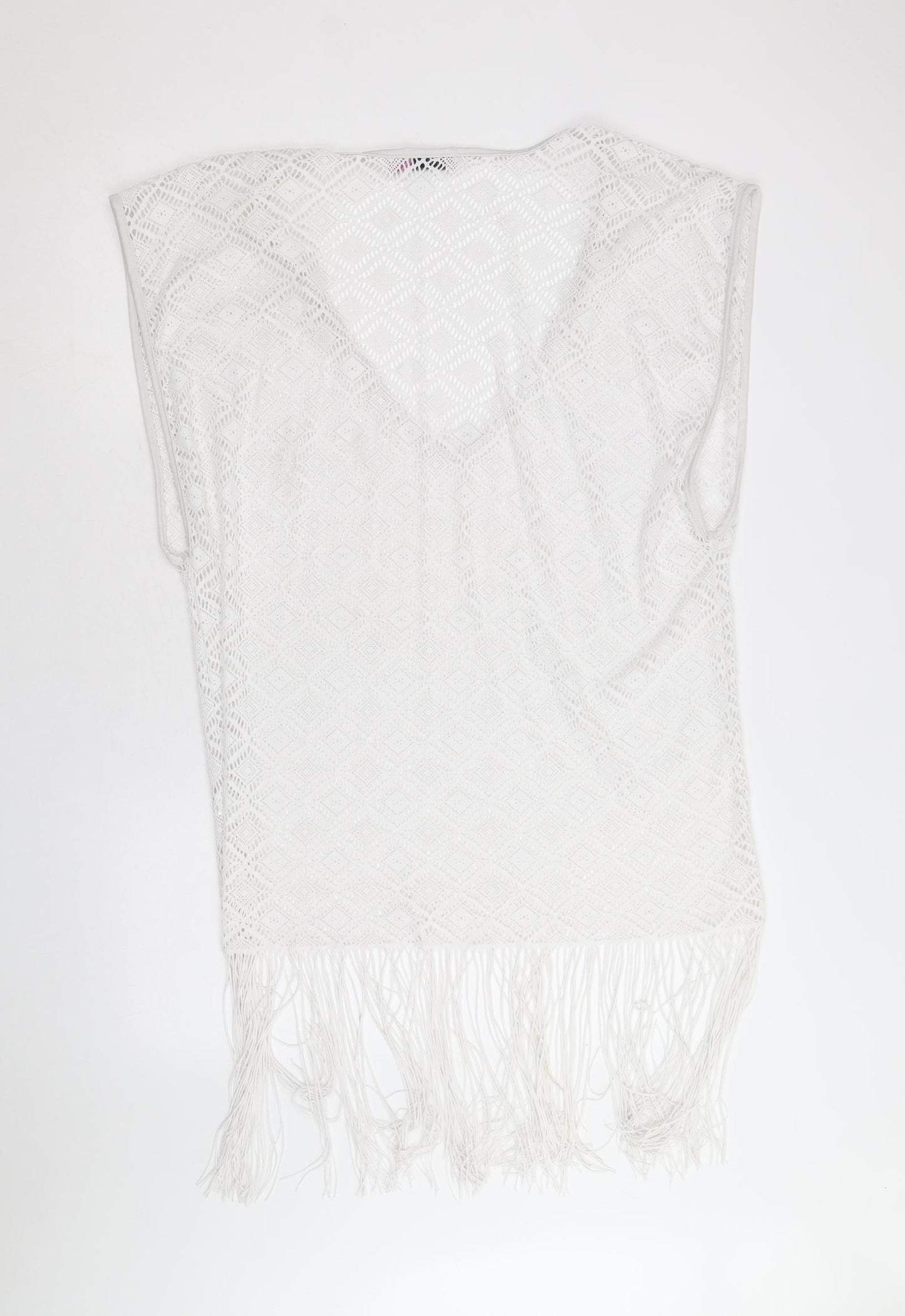 Boutique Womens White Polyester Cover Up Size S - Beach cover up