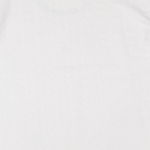 Rochelle Womens White Polyester Basic T-Shirt Size M Round Neck - Size M-L