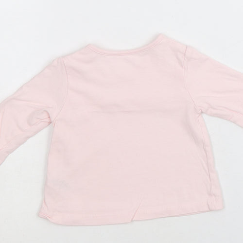 George Girls Pink 100% Cotton Basic T-Shirt Size 0-3 Months Round Neck Snap