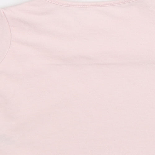 George Girls Pink 100% Cotton Basic T-Shirt Size 0-3 Months Round Neck Snap