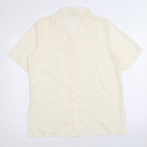 Joella Di Marco Womens Yellow Polyester Basic Button-Up Size M Collared