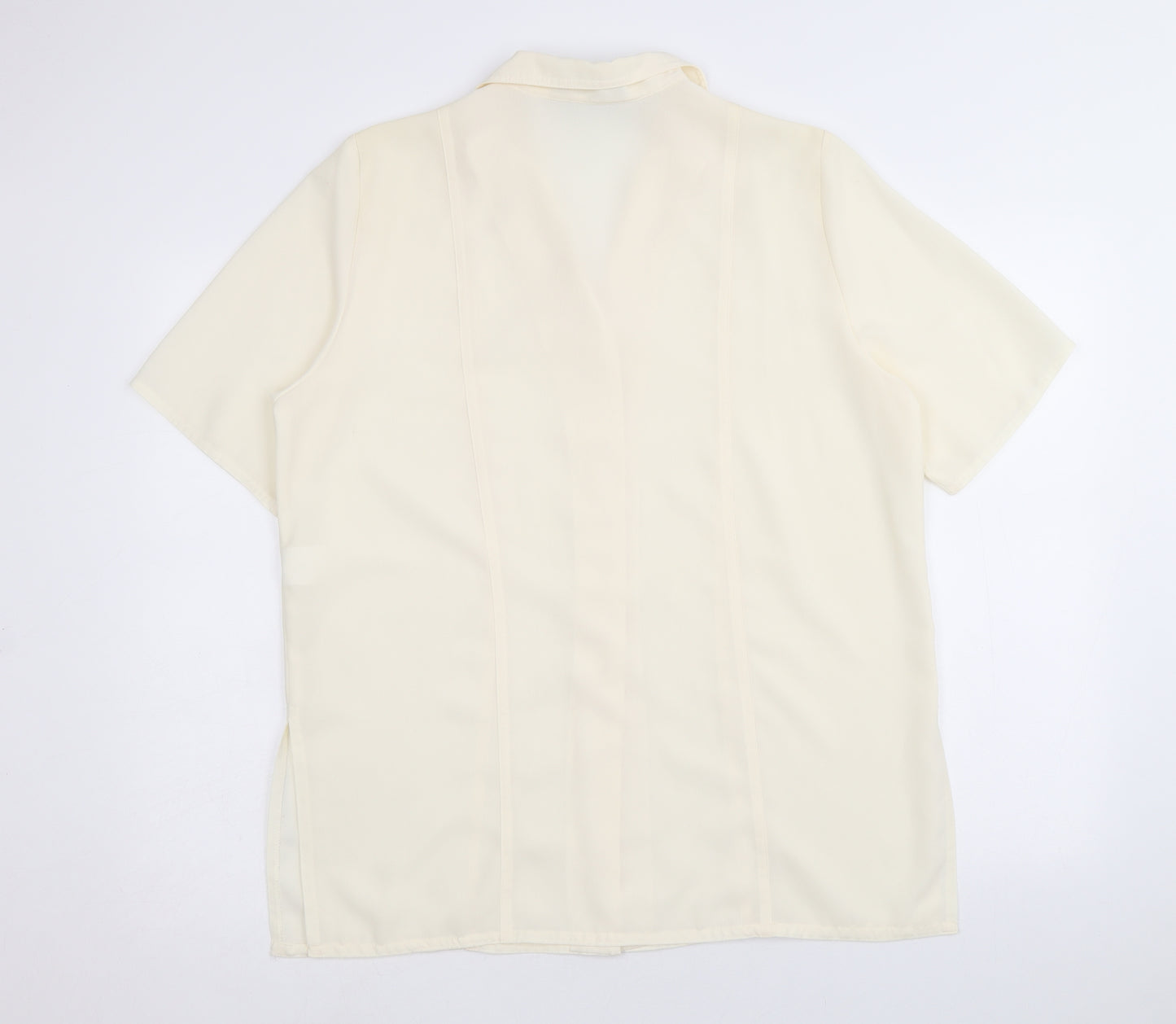 Joella Di Marco Womens Yellow Polyester Basic Button-Up Size M Collared