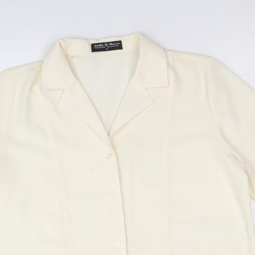 Joella Di Marco Womens Yellow Polyester Basic Button-Up Size M Collared
