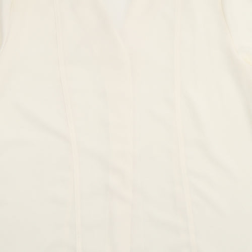 Joella Di Marco Womens Yellow Polyester Basic Button-Up Size M Collared