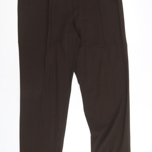 Gina Bacconi Womens Brown Polyester Trousers Size 16 Regular Zip