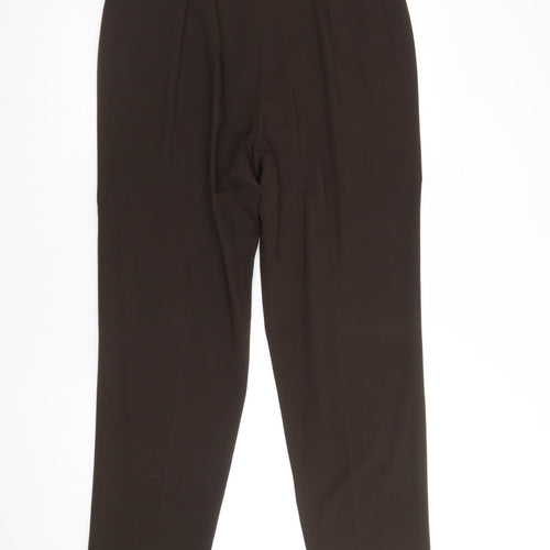 Gina Bacconi Womens Brown Polyester Trousers Size 16 Regular Zip