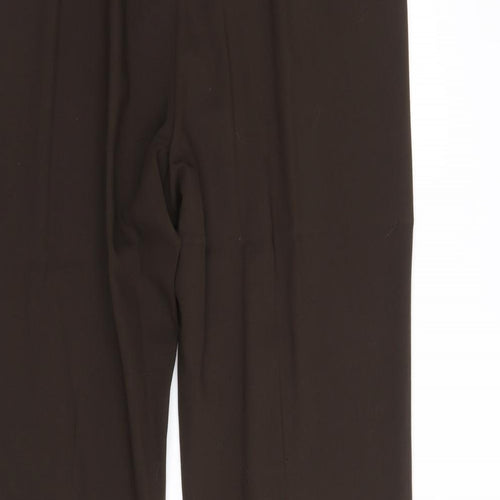Gina Bacconi Womens Brown Polyester Trousers Size 16 Regular Zip