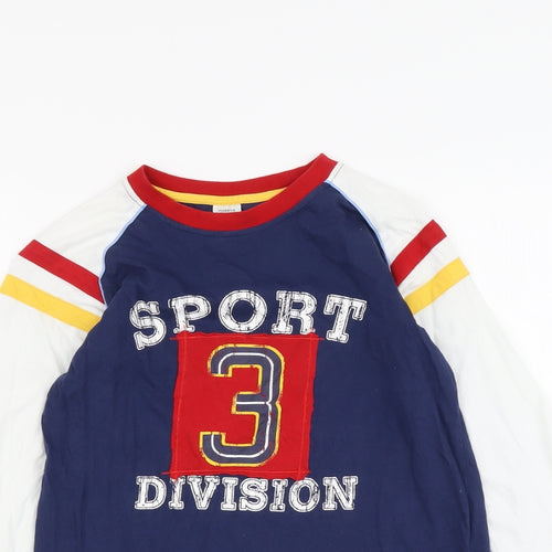 Marks and Spencer Boys Multicoloured Cotton Pullover Casual Size 11-12 Years Round Neck Pullover - Sport Division