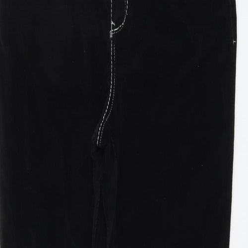 Style&Co Womens Black Cotton Trousers Size 12 L29 in Regular Button