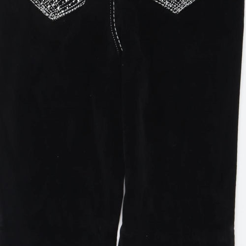 Style&Co Womens Black Cotton Trousers Size 12 L29 in Regular Button