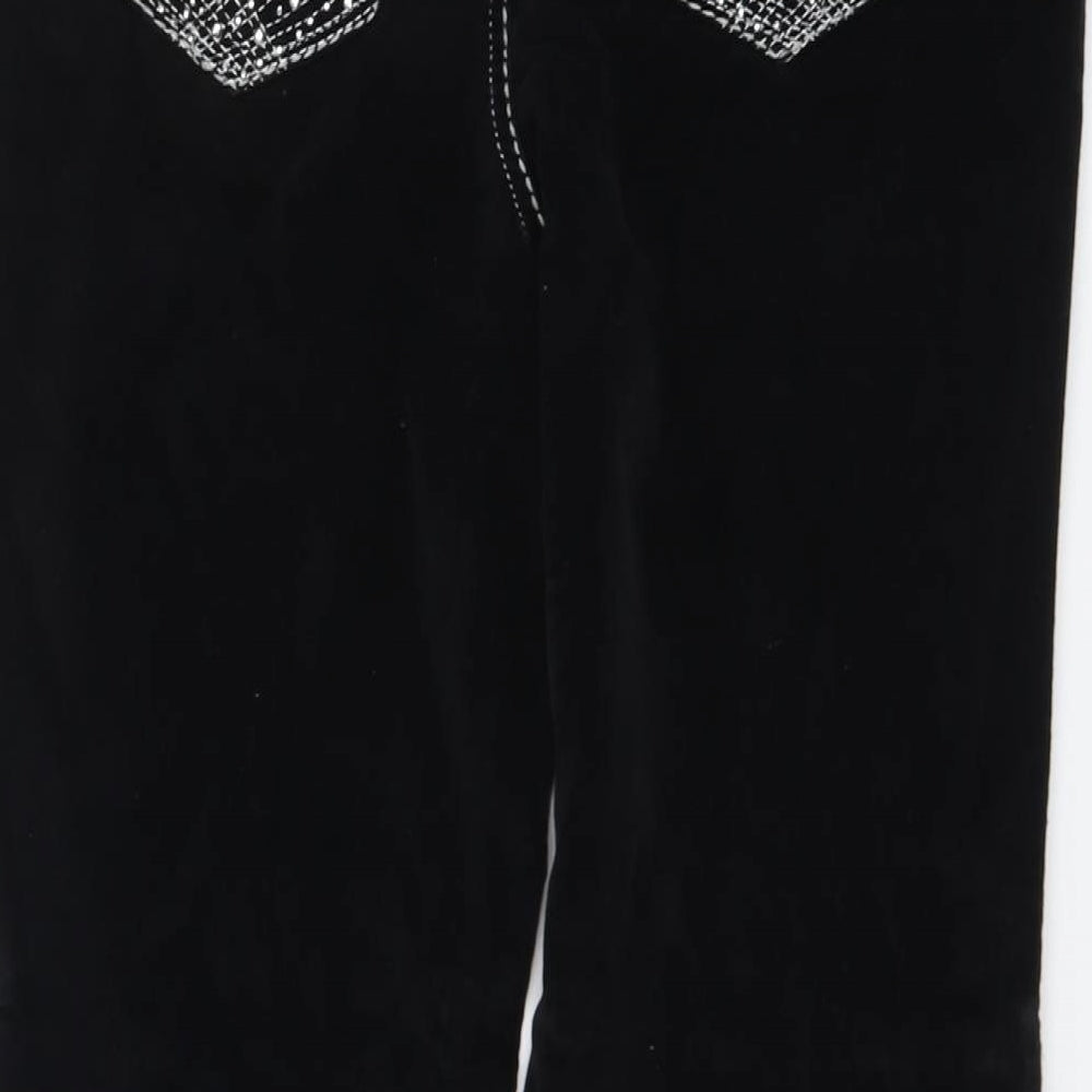 Style&Co Womens Black Cotton Trousers Size 12 L29 in Regular Button