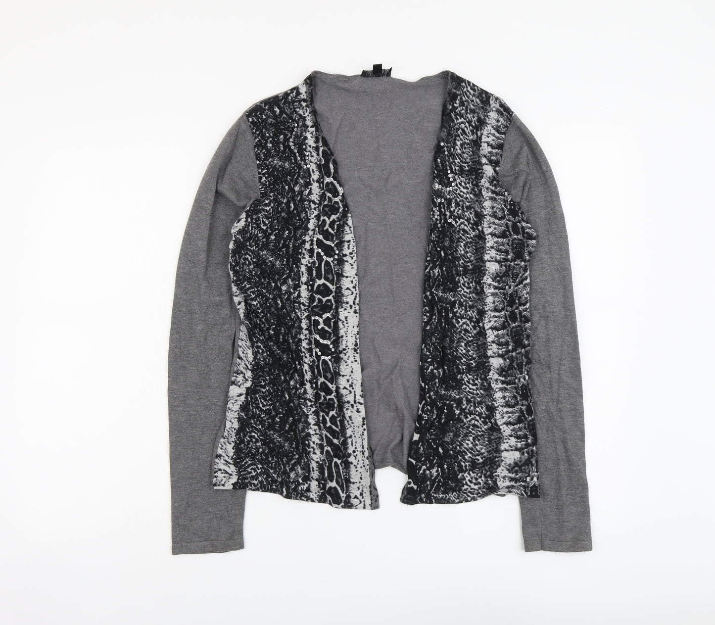 Casamia Womens Grey V-Neck Viscose Cardigan Jumper Size S