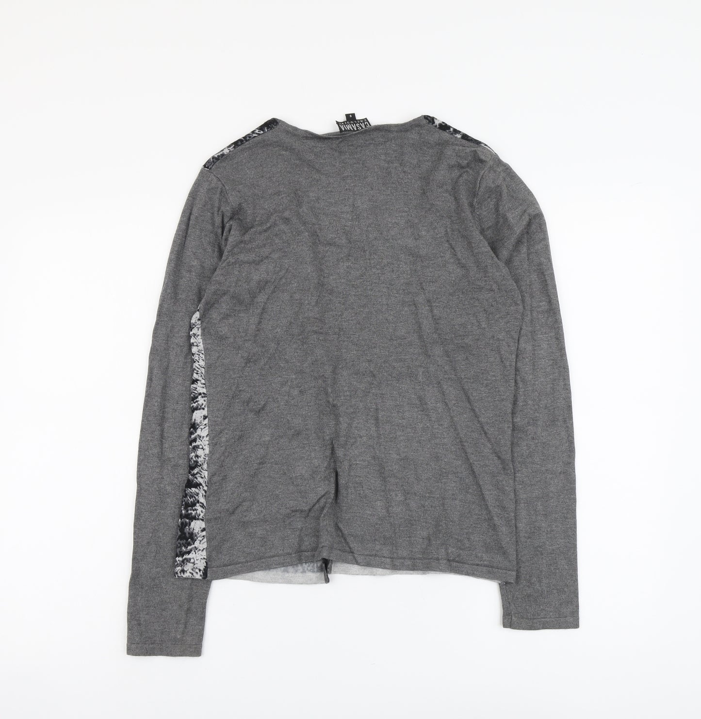 Casamia Womens Grey V-Neck Viscose Cardigan Jumper Size S