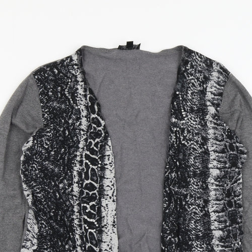 Casamia Womens Grey V-Neck Viscose Cardigan Jumper Size S