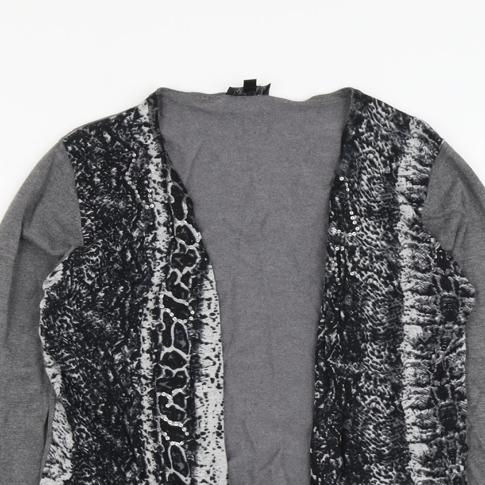 Casamia Womens Grey V-Neck Viscose Cardigan Jumper Size S