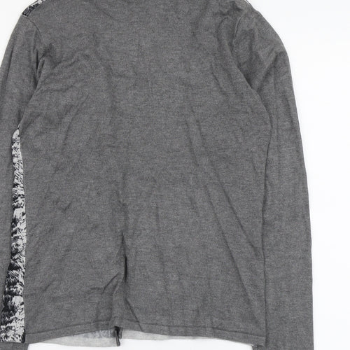 Casamia Womens Grey V-Neck Viscose Cardigan Jumper Size S