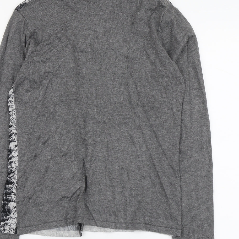 Casamia Womens Grey V-Neck Viscose Cardigan Jumper Size S