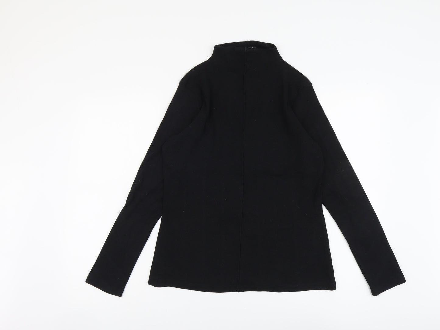 NEXT Womens Black Cotton Basic T-Shirt Size 16 High Neck